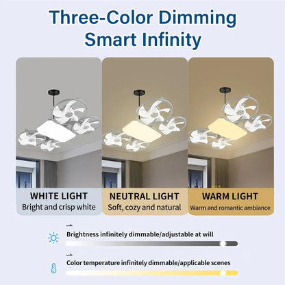 Summer Cool Multi-Propeller Modern LED Ceiling Fan