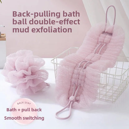 Dual Texture Stretchable Shower Back Scrubber