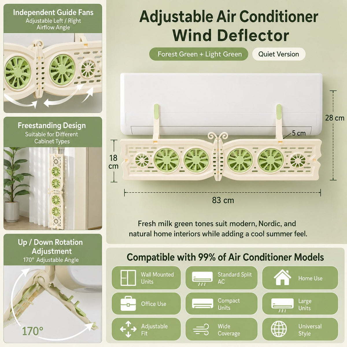 Butterfly Adjustable Air Conditioner Wind Deflector Shield