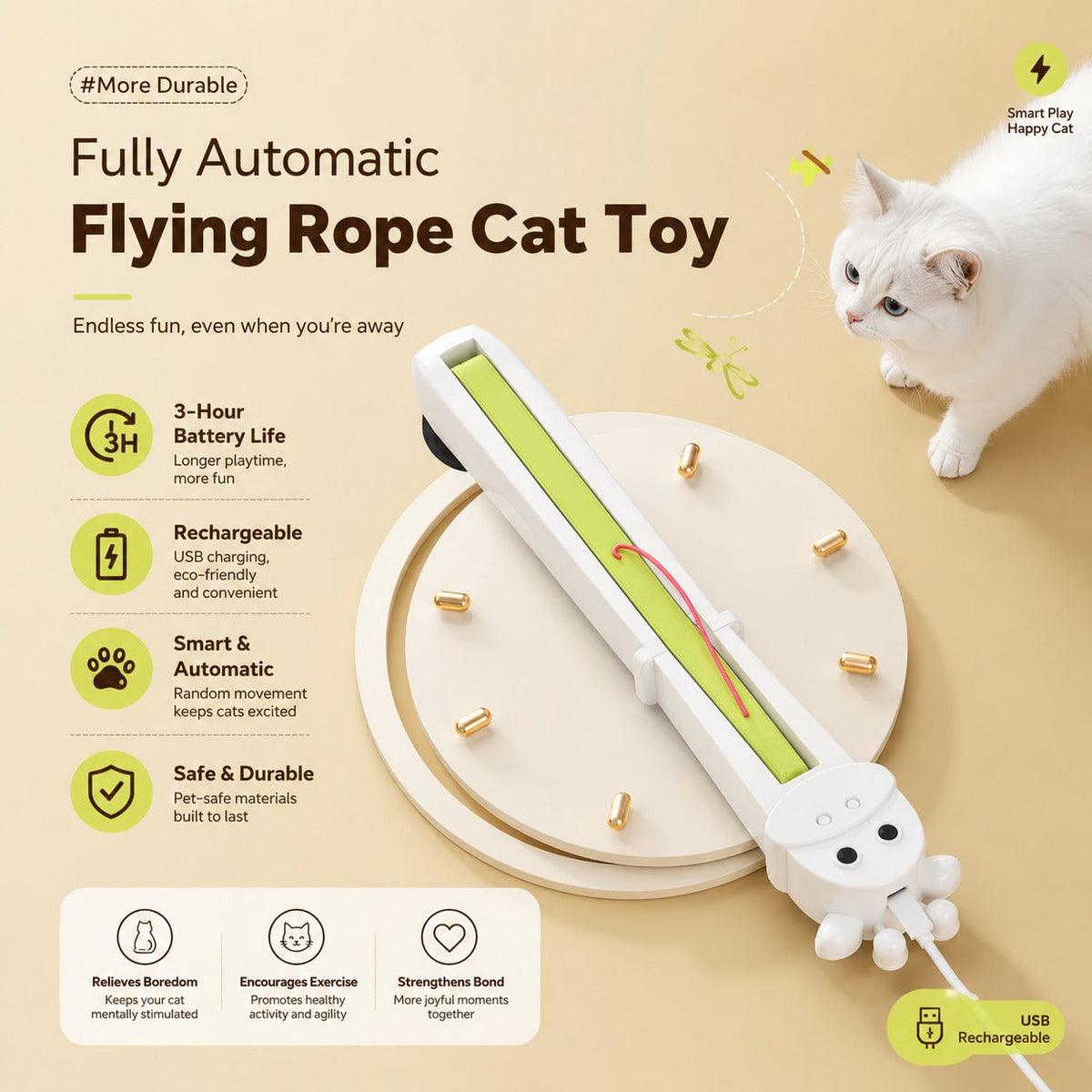 Never Stop Automatic Endless Play Cat Teaser Toy