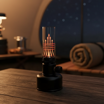 Mini Gas Flame Torch Table Lamp