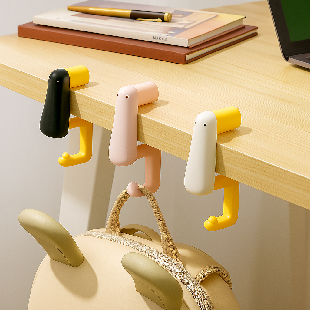 Hanging Duck Under Desk Hooks
